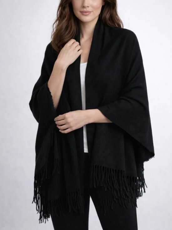 croft & barrow Sweaters - Croft & Barrow open front knit shawl black women's one size
